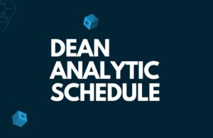 Dean Analytic Schedule Dean Analytic Schedule