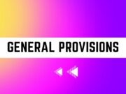 General Provisions General Provisions