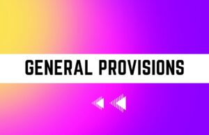 General Provisions General Provisions
