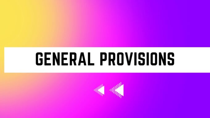 General Provisions General Provisions