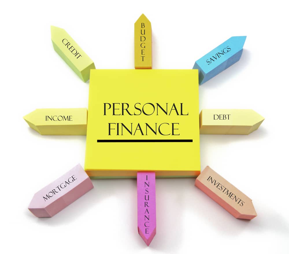 Personal Finance Concept on Arranged Sticky Notes