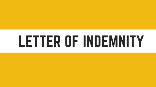 Letter of Indemnity
