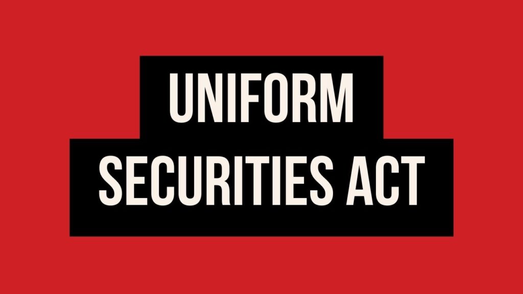 Uniform Securities Act Finance Reference