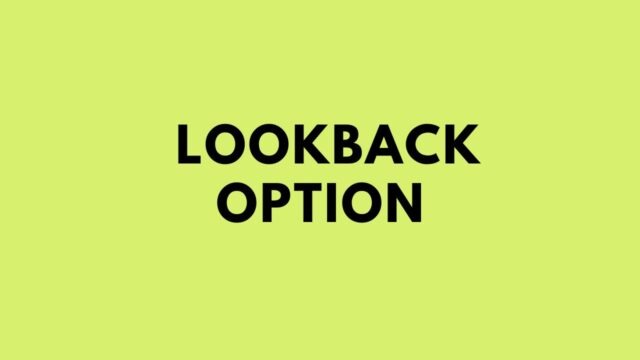 Lookback option Lookback option
